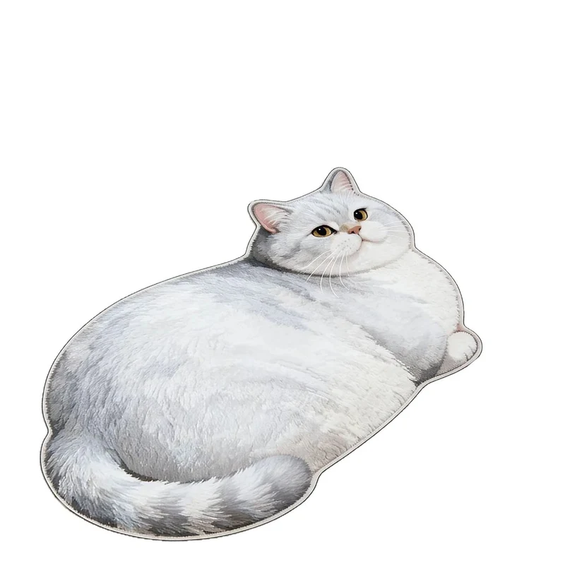 Cute Cat-Shaped Plush Bath Mat Stornfield