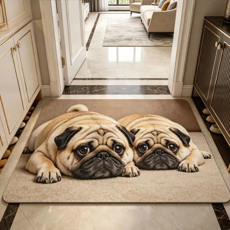 Corgi-Themed Plush Area Rug Stornfield