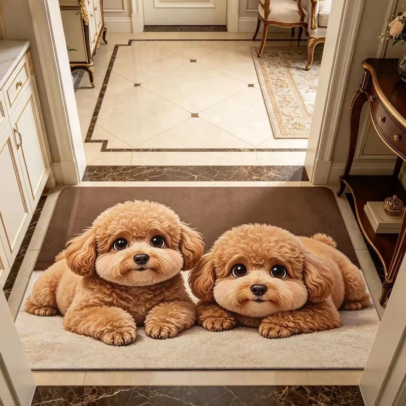 Corgi-Themed Plush Area Rug Stornfield