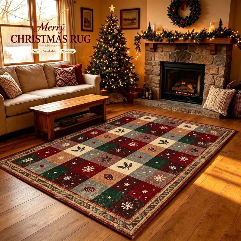 Christmas-Themed Decorative Area Rug Stornfield