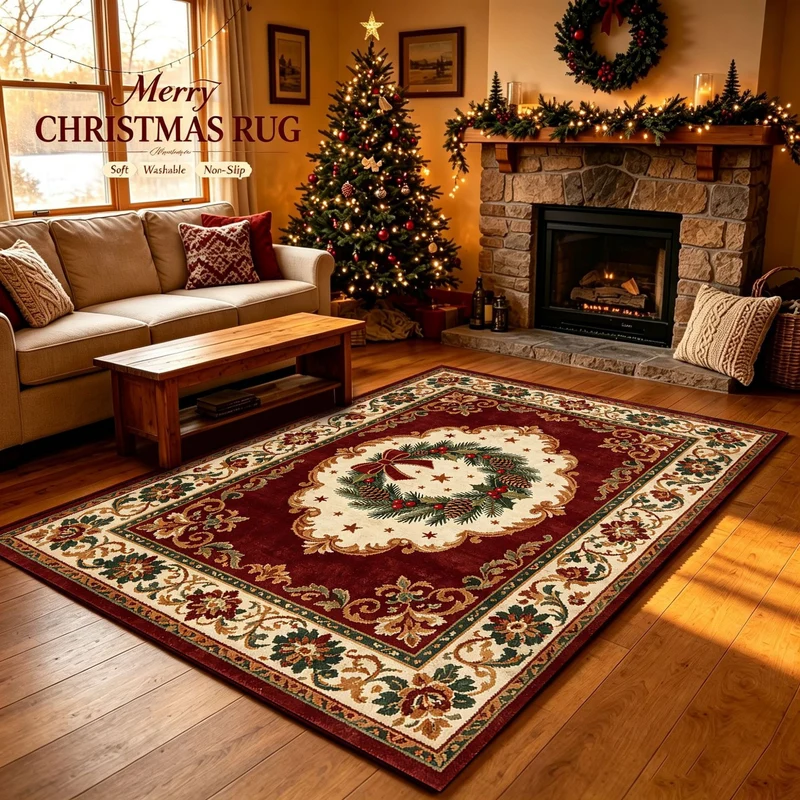 Christmas-Themed Decorative Area Rug Stornfield