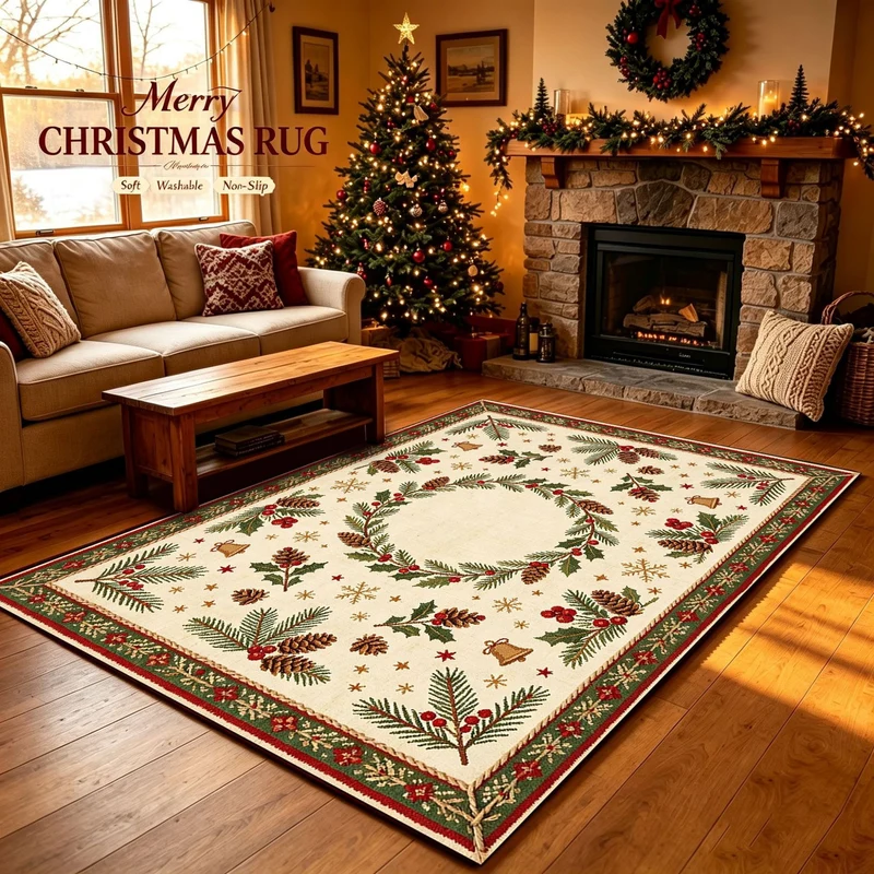 Christmas-Themed Decorative Area Rug Stornfield