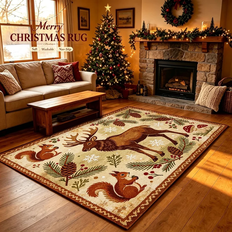 Christmas-Themed Decorative Area Rug Stornfield
