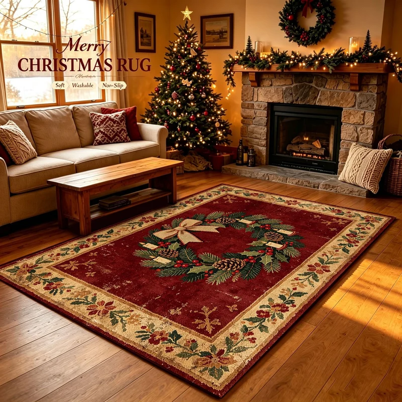 Christmas-Themed Decorative Area Rug Stornfield