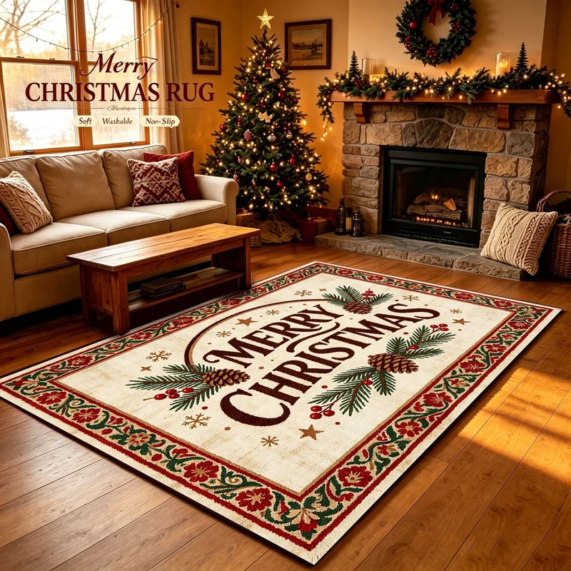 Christmas-Themed Decorative Area Rug Stornfield