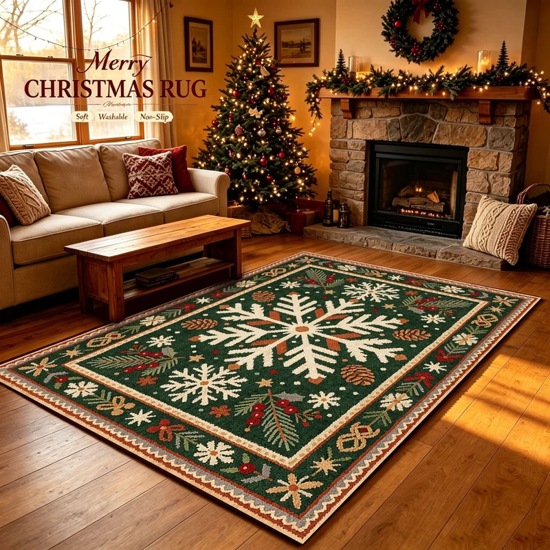 Christmas-Themed Decorative Area Rug Stornfield