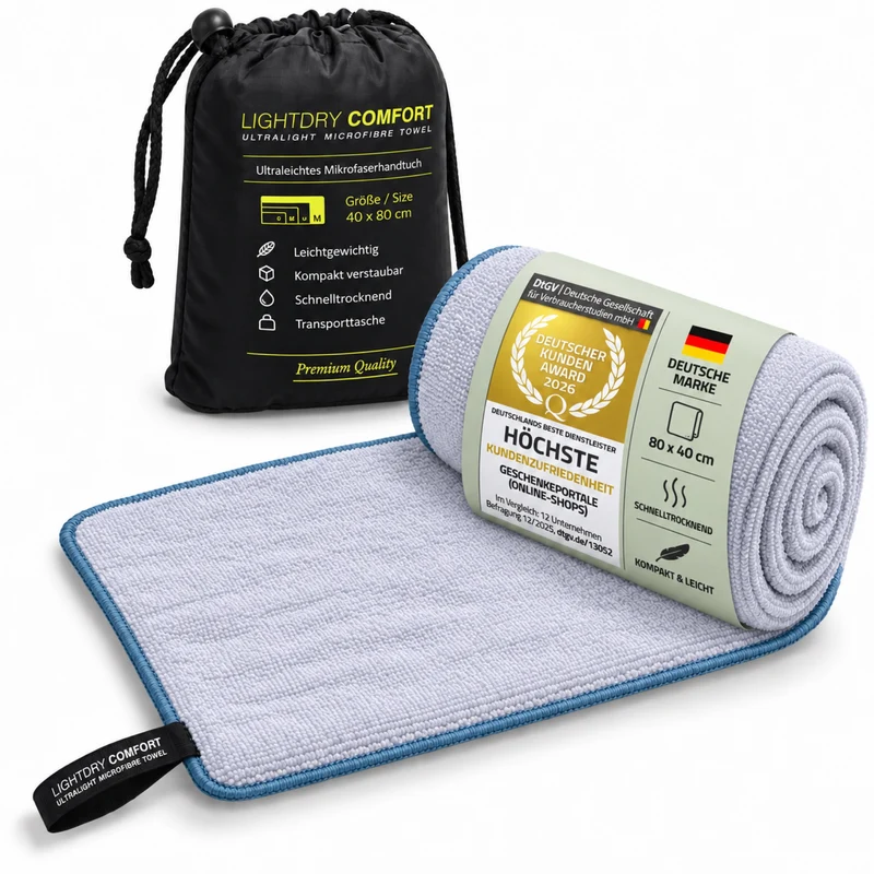 Mikrofaser Reisehandtuch 80x40 cm - Kompaktes Sporthandtuch