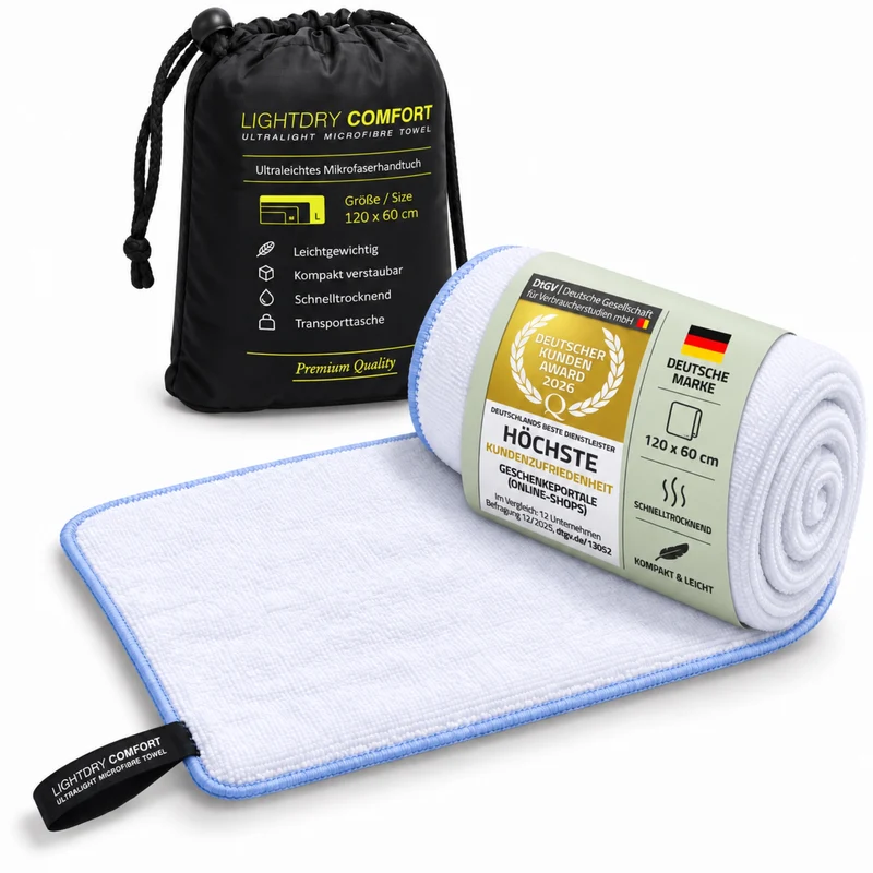 Mikrofaser Reisehandtuch 80x40 cm - Schnelltrocknend & Kompakt