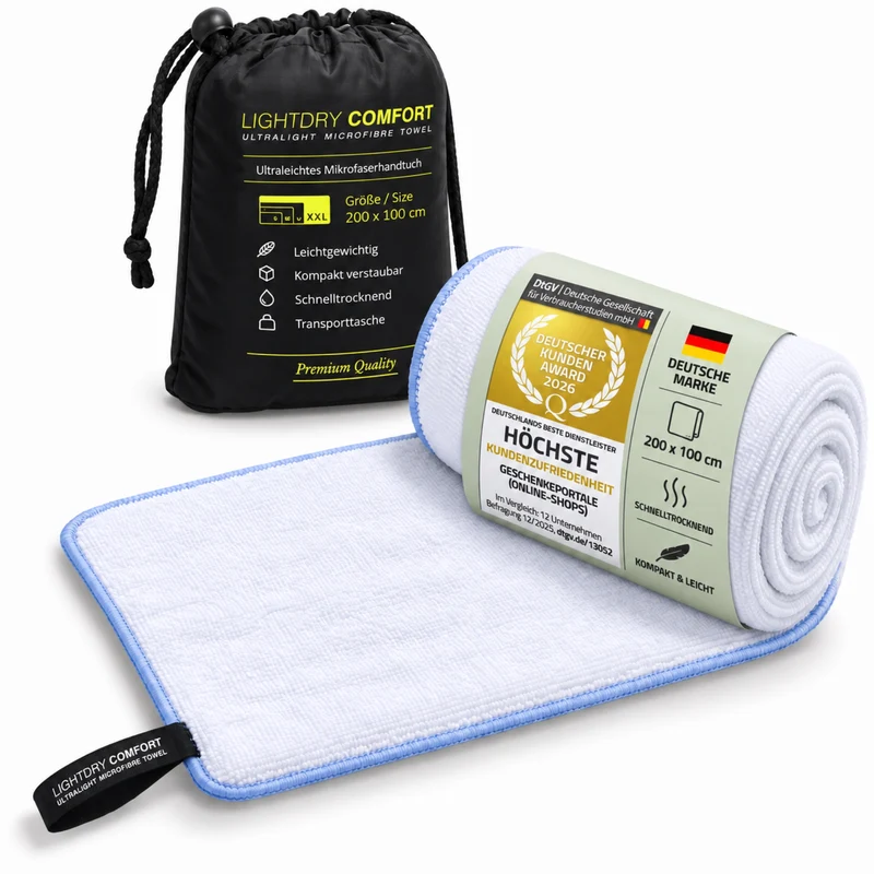 Mikrofaser Reisehandtuch 80x40 cm - Schnelltrocknend & Kompakt