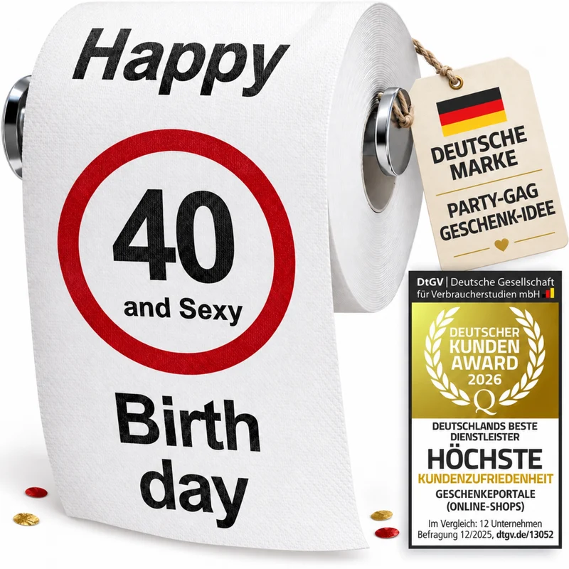 Lustiges Toilettenpapier zum 40. Geburtstag - Witziges Geschenk