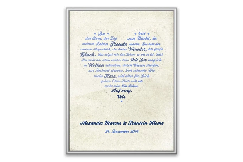 Liebesgedicht - Bild mit Gedicht in Herzform