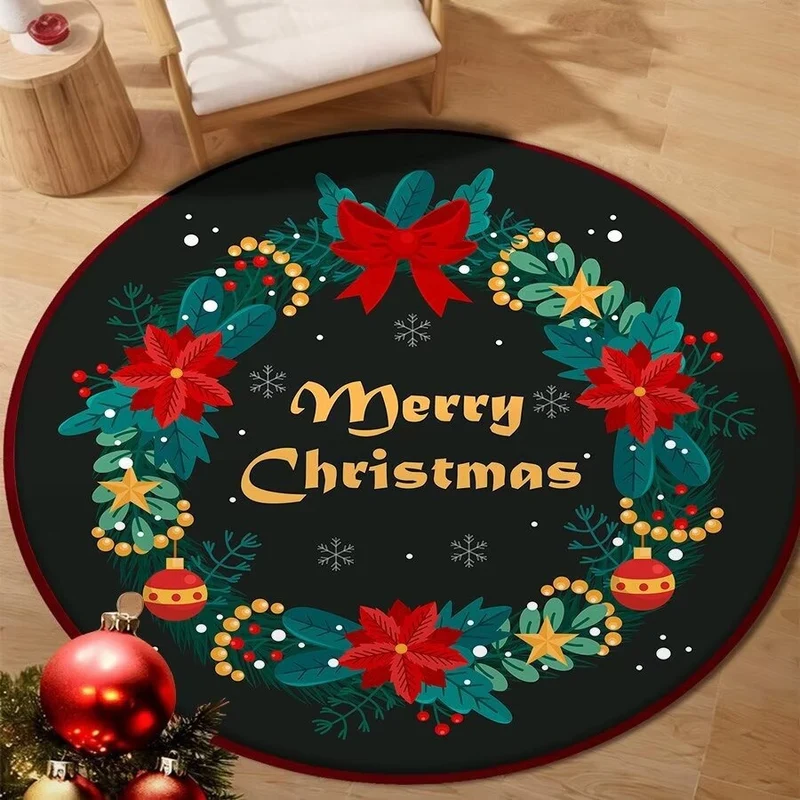 Holiday-Themed Round Floor Mat Stornfield
