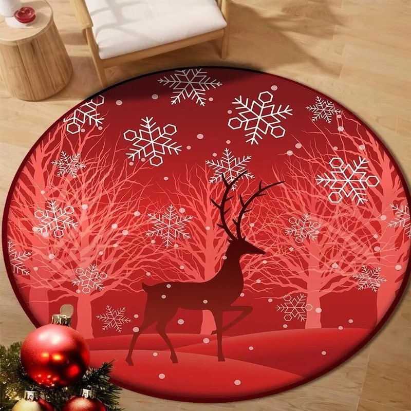 Holiday-Themed Round Floor Mat Stornfield