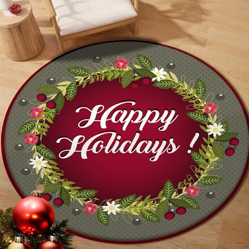 Holiday-Themed Round Floor Mat Stornfield