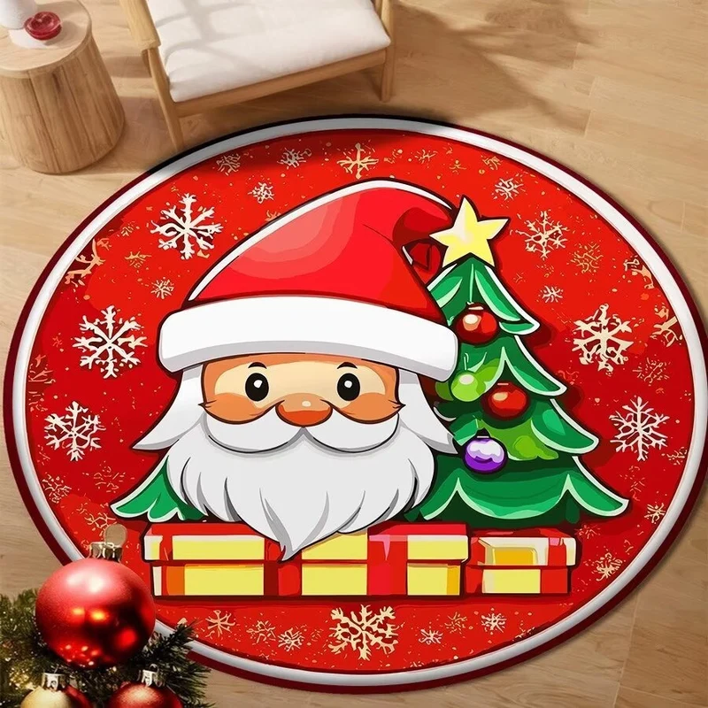 Holiday-Themed Round Floor Mat Stornfield