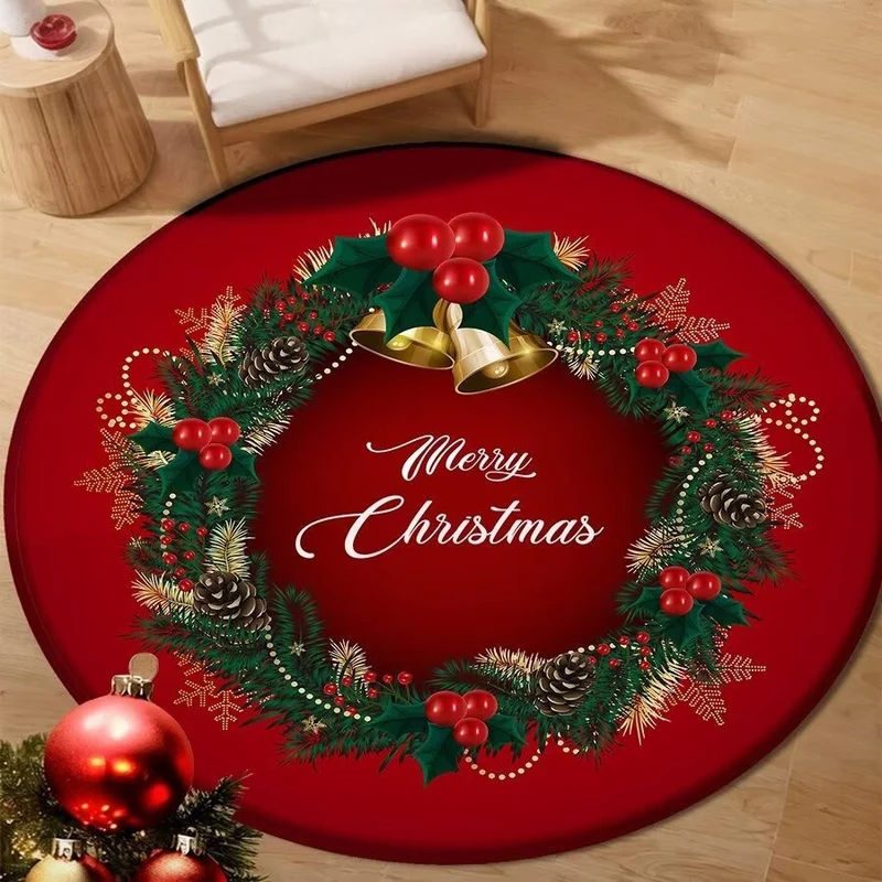 Holiday-Themed Round Floor Mat Stornfield