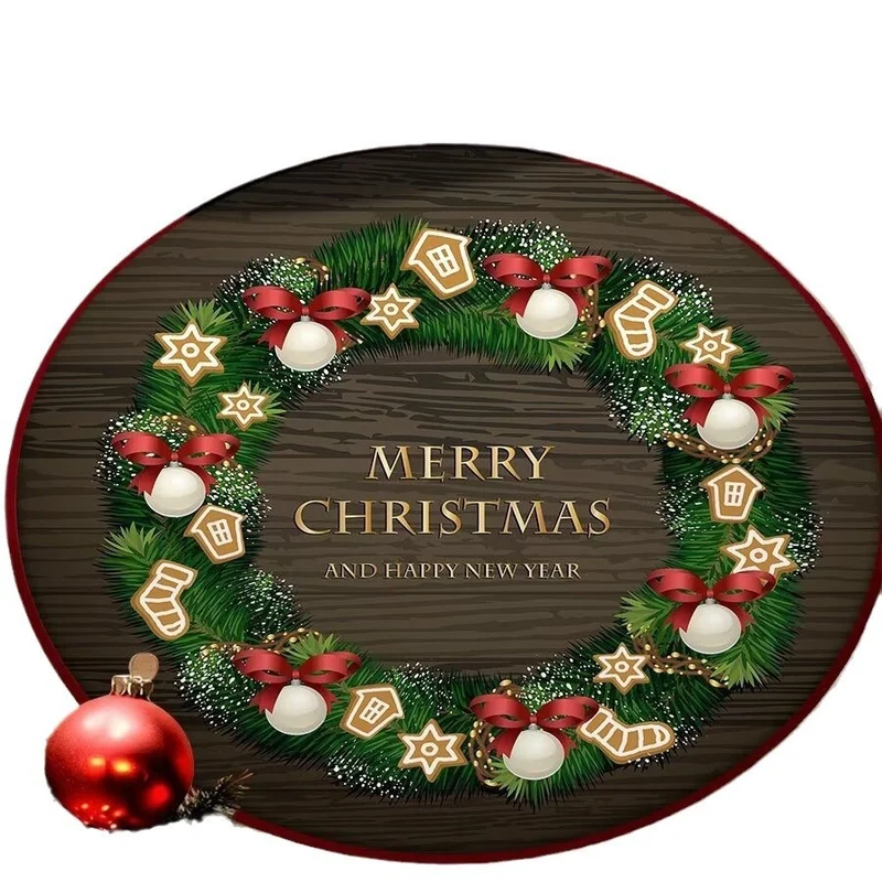 Holiday-Themed Round Floor Mat Stornfield