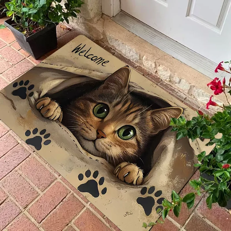 Floral Themed Welcome Mat Stornfield