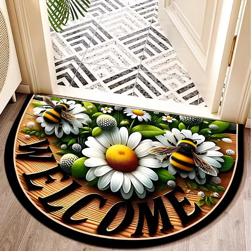Floral Themed Welcome Mat Stornfield