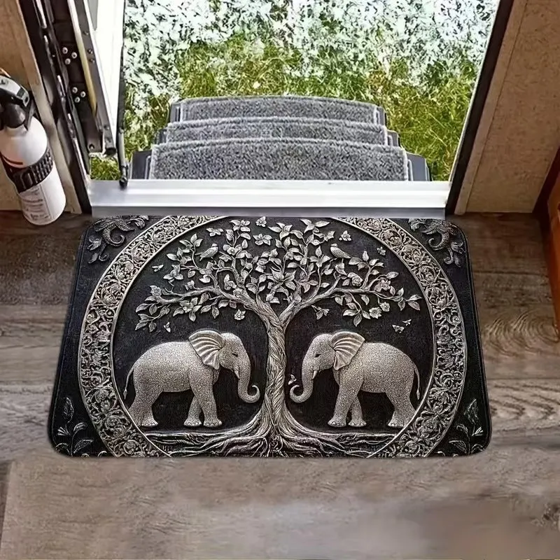 Floral Themed Welcome Mat Stornfield
