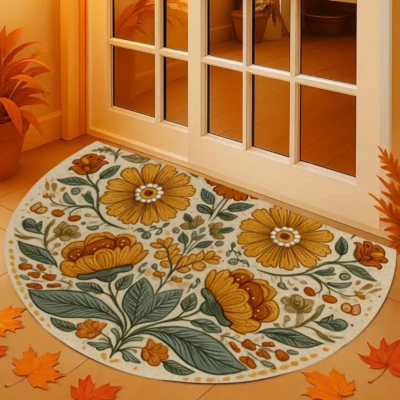 Floral Themed Welcome Mat Stornfield