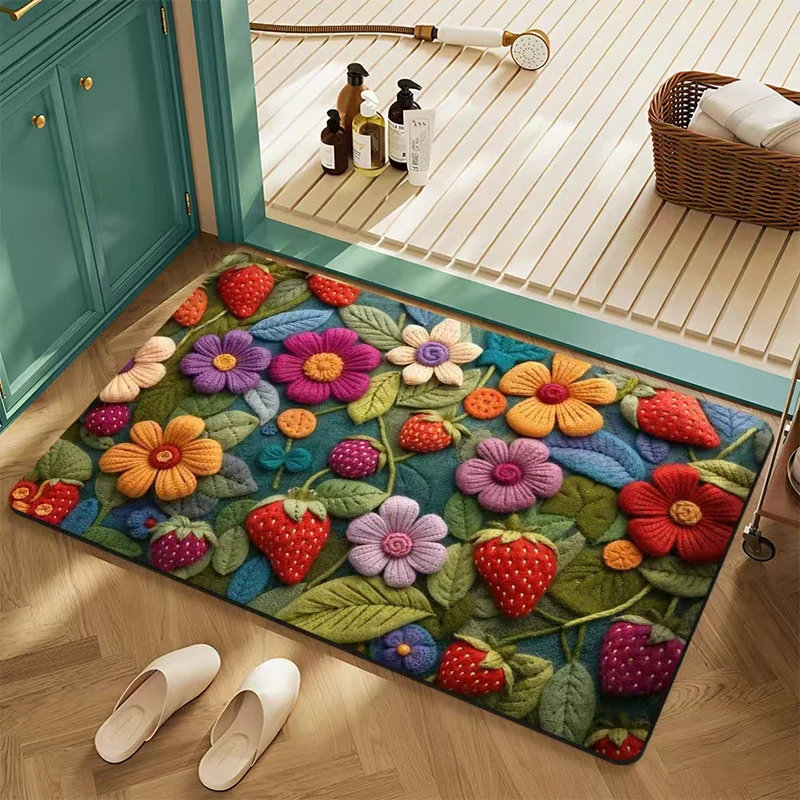 Floral Themed Welcome Mat Stornfield