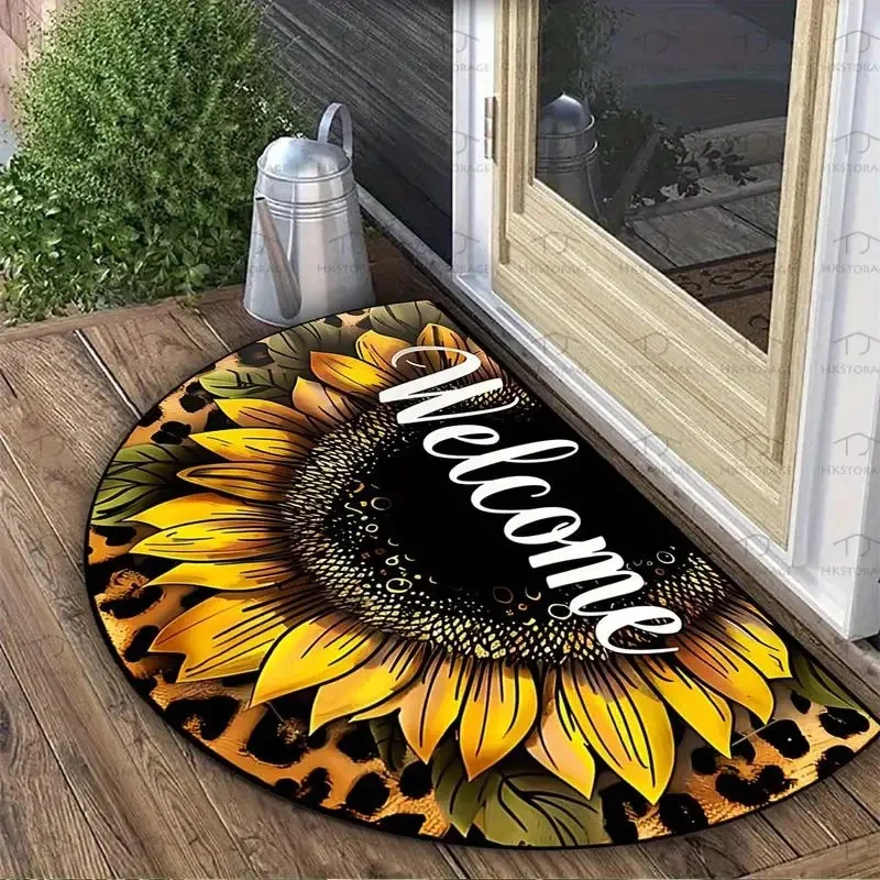 Floral Themed Welcome Mat Stornfield
