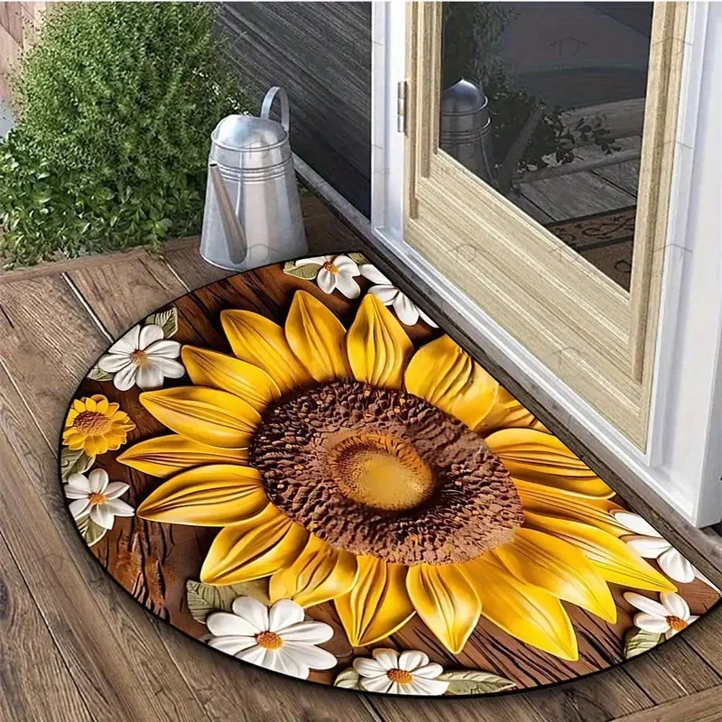 Floral Themed Welcome Mat Stornfield