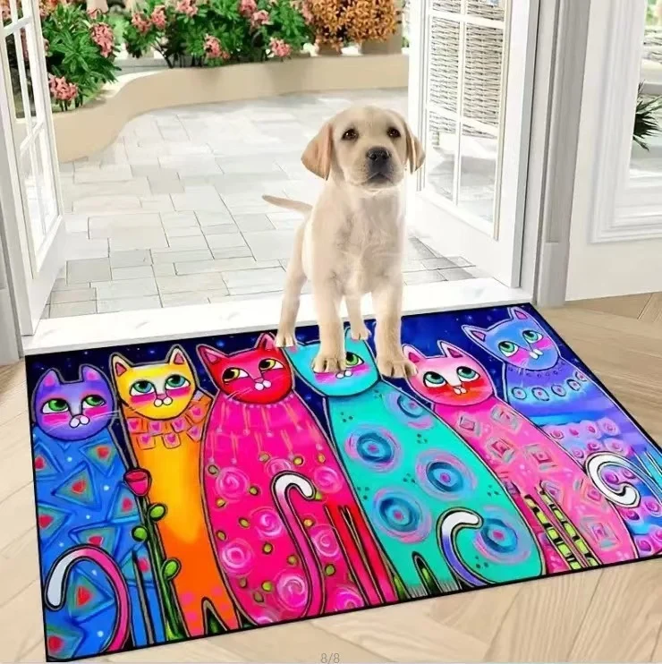 Floral Themed Welcome Mat Stornfield