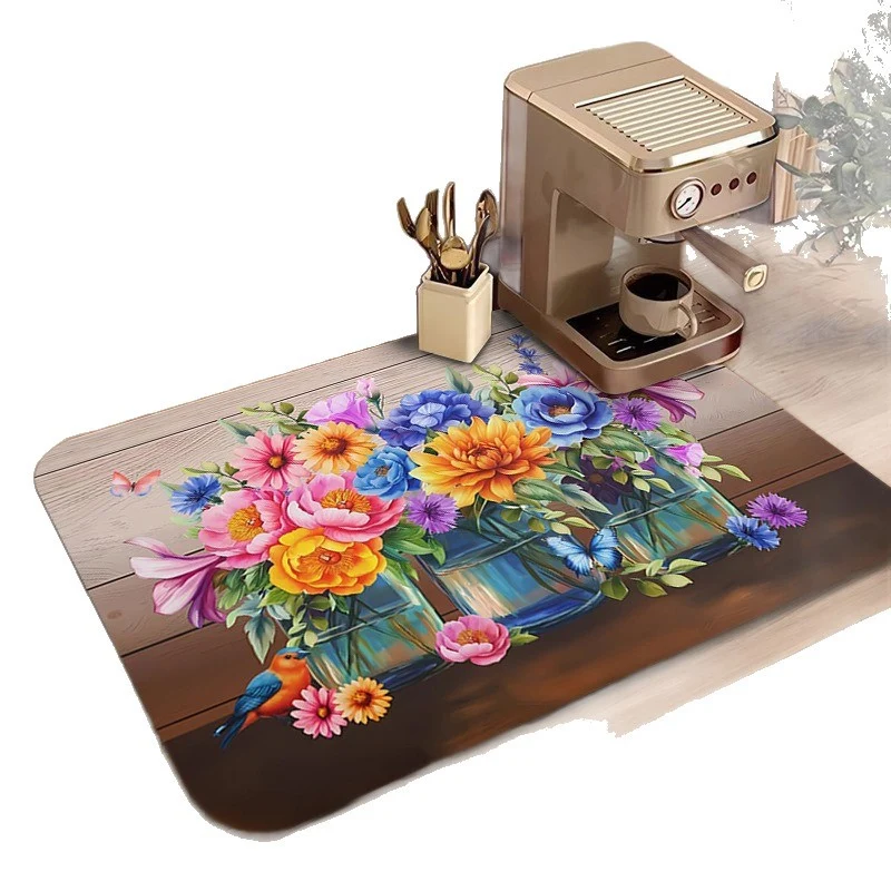 Floral Printed Kitchen Mat Stornfield