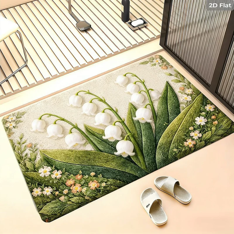 Floral Design Bath Mat Stornfield