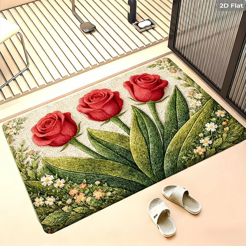 Floral Design Bath Mat Stornfield