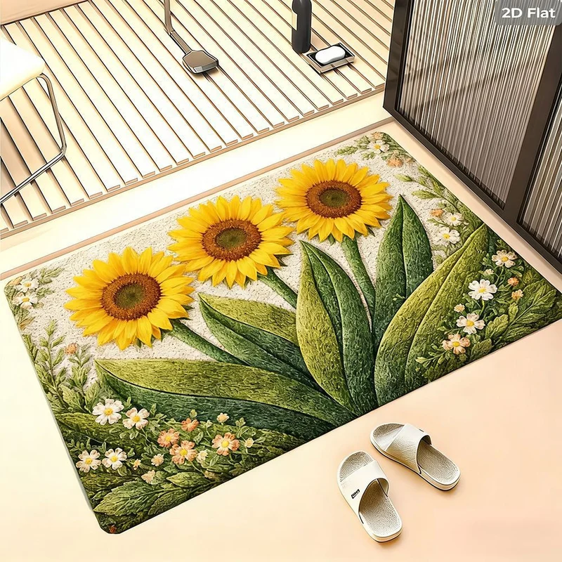 Floral Design Bath Mat Stornfield
