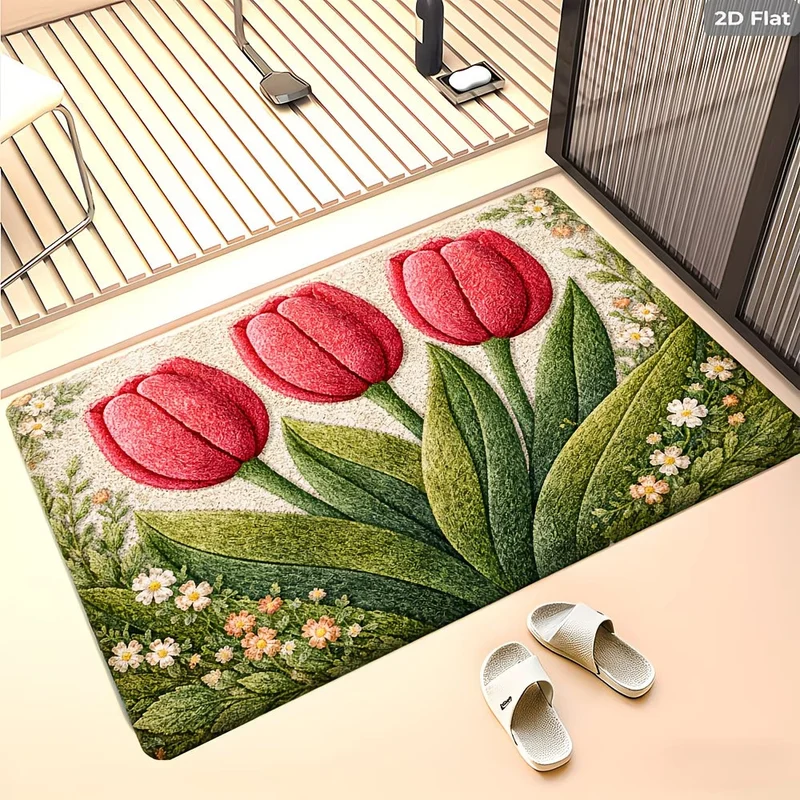 Floral Design Bath Mat Stornfield