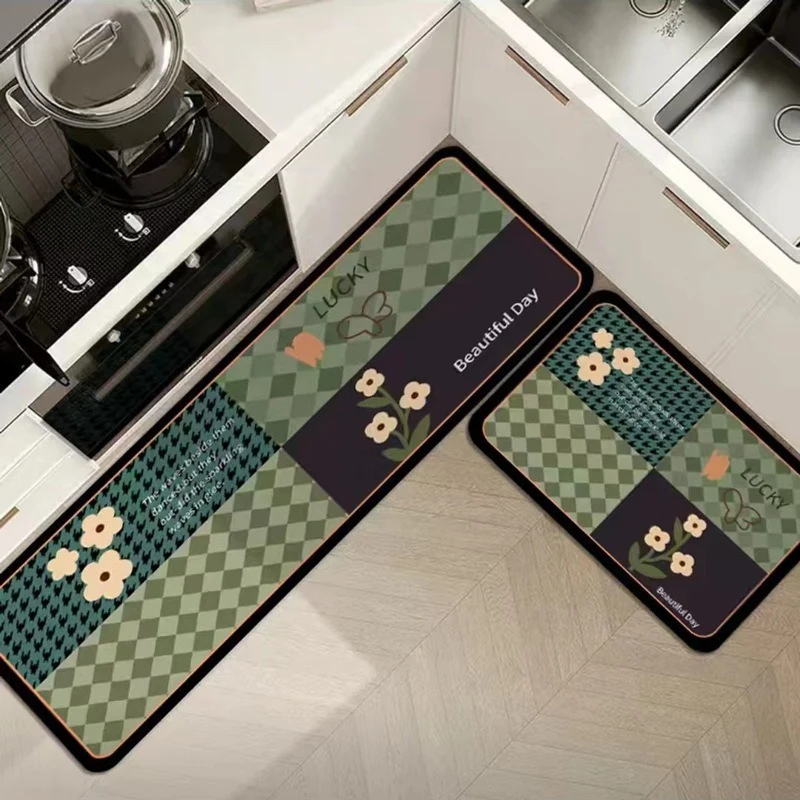 Floral Design Anti-Fatigue Kitchen Mat Stornfield
