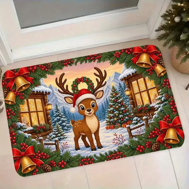 Festive Reindeer-Themed Welcome Mat Stornfield