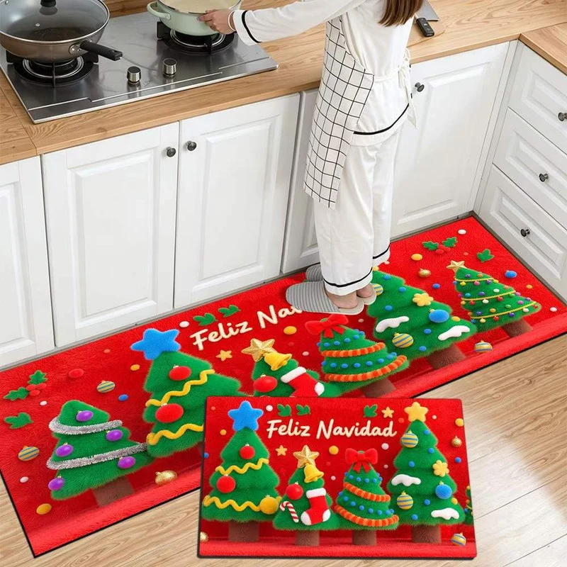 Festive Christmas Themed Kitchen Mat Stornfield