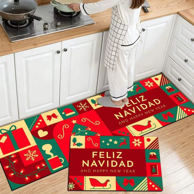 Festive Christmas Themed Kitchen Mat Stornfield