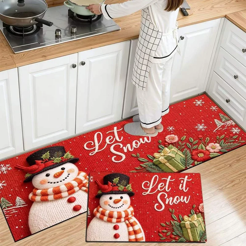Festive Christmas Themed Kitchen Mat Stornfield