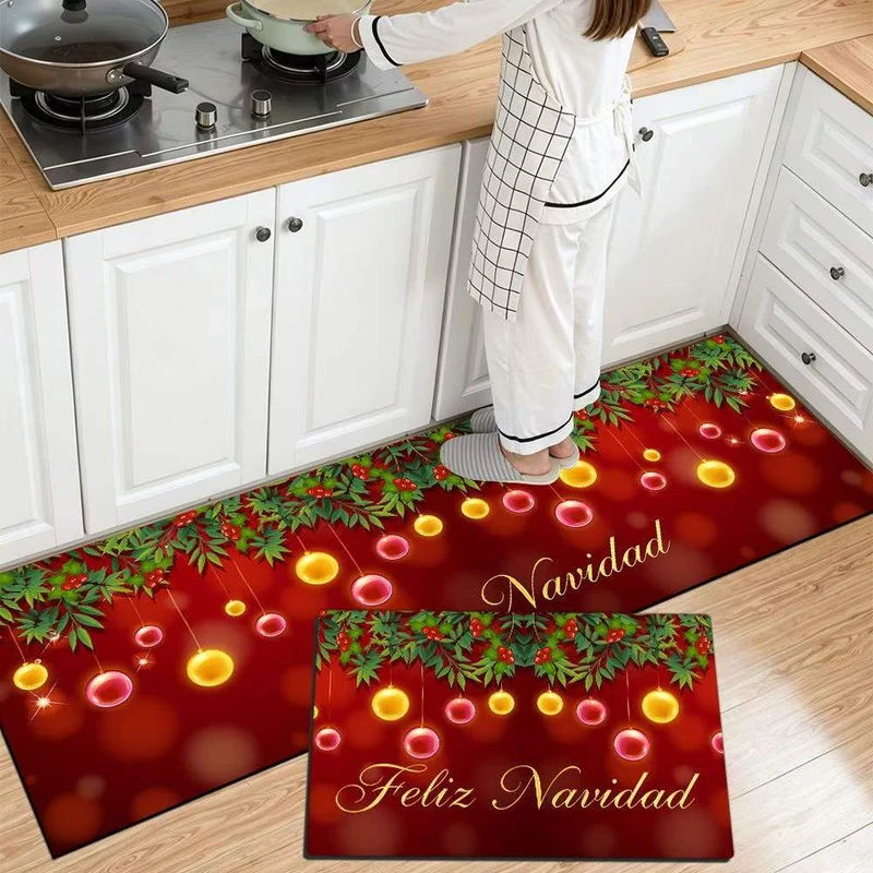 Festive Christmas Themed Kitchen Mat Stornfield