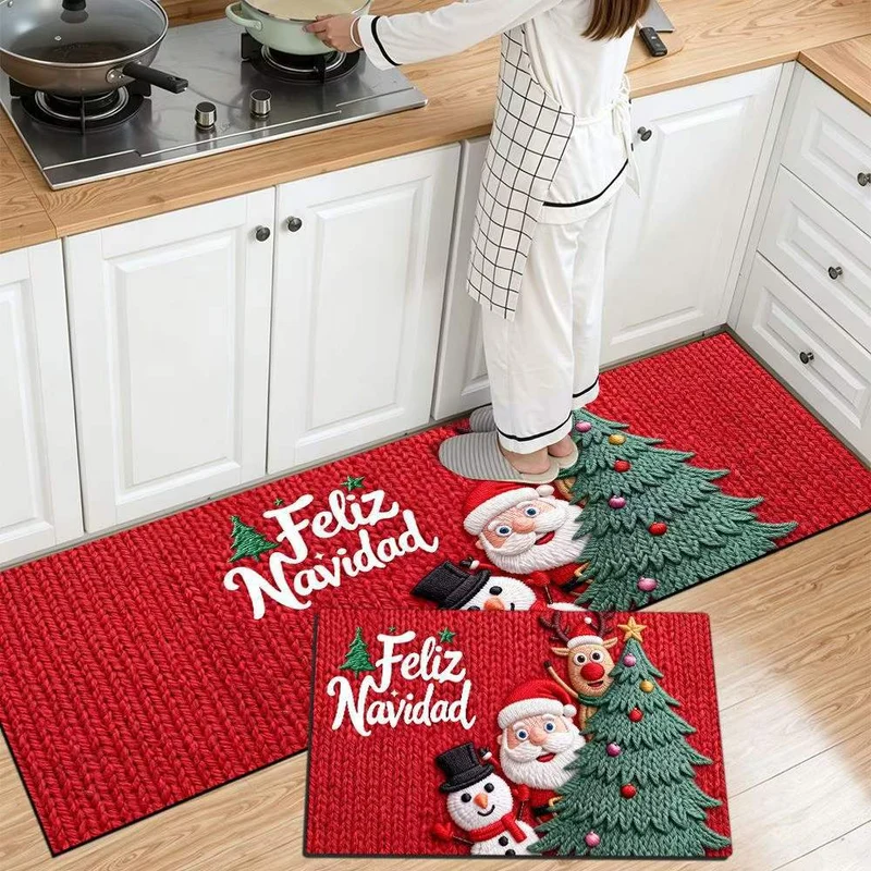 Festive Christmas Themed Kitchen Mat Stornfield