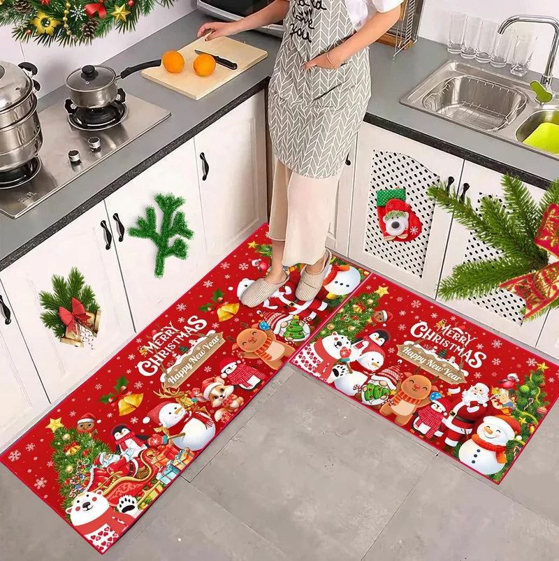Festive Christmas Kitchen Mat Set Stornfield