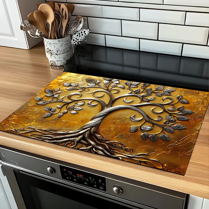 Elegant Tree of Life Decorative Kitchen Mat Stornfield