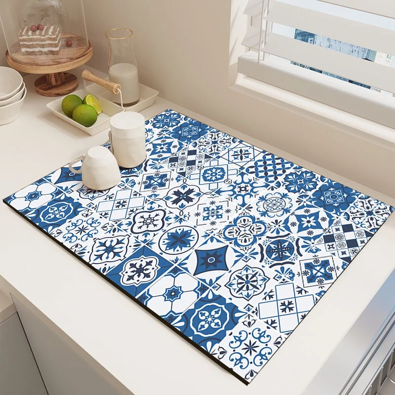 Elegant Mosaic Pattern Kitchen Mat Stornfield