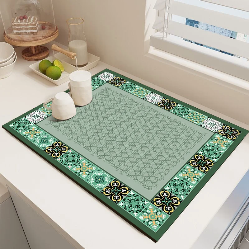 Elegant Mosaic Pattern Kitchen Mat Stornfield