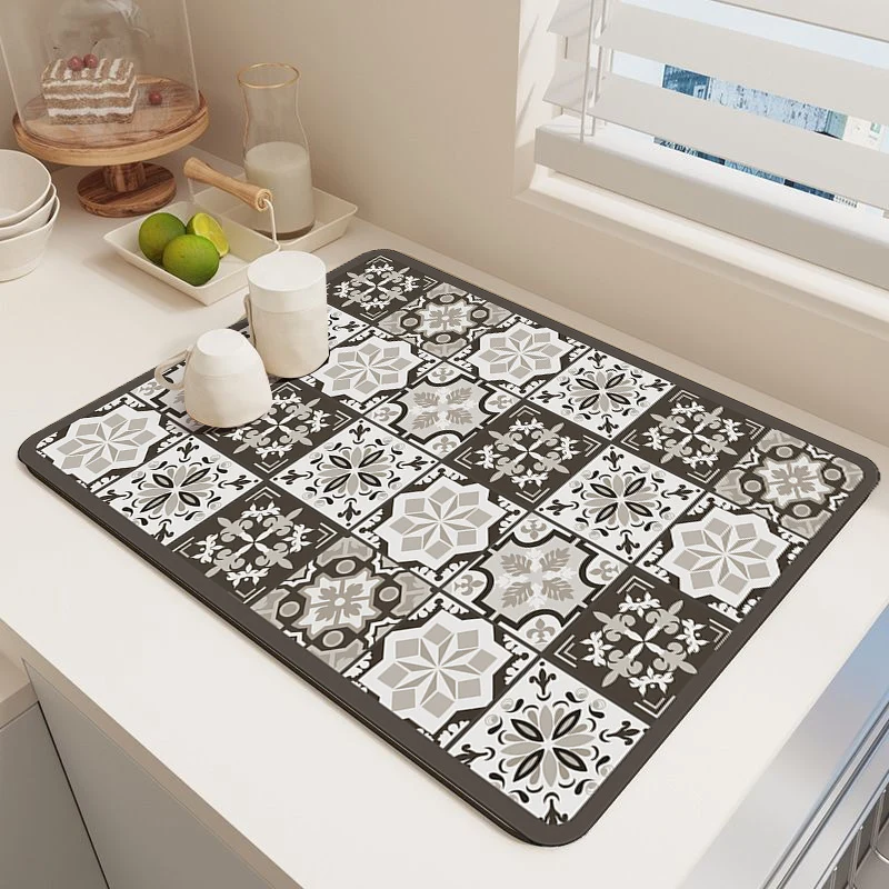 Elegant Mosaic Pattern Kitchen Mat Stornfield