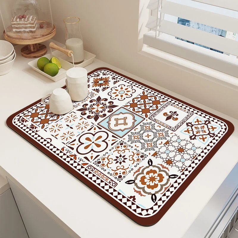 Elegant Mosaic Pattern Kitchen Mat Stornfield