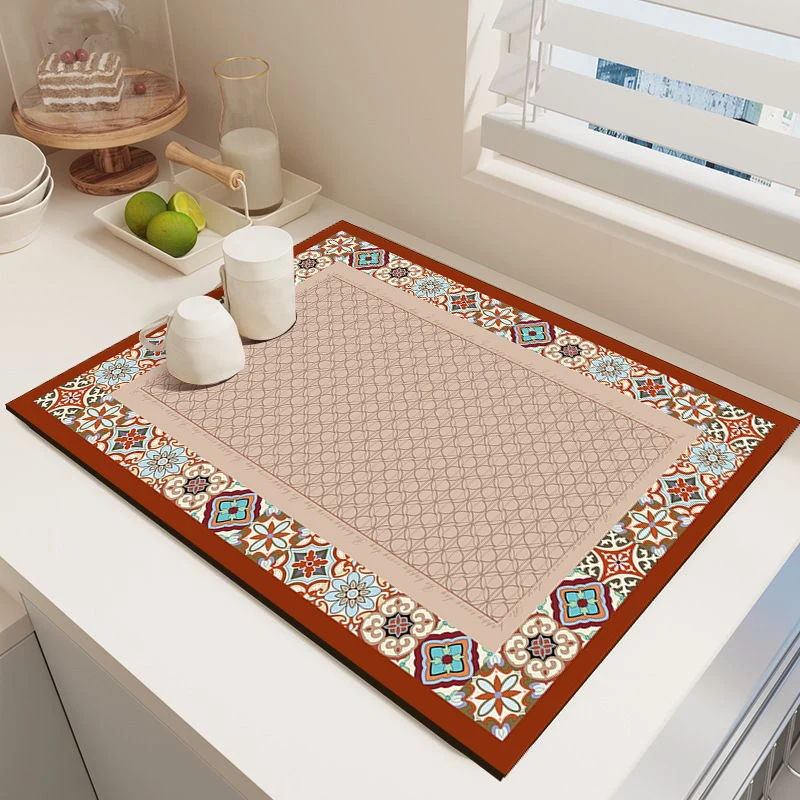 Elegant Mosaic Pattern Kitchen Mat Stornfield