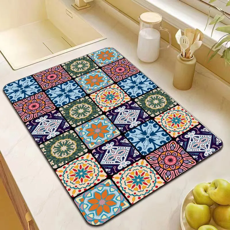 Elegant Mosaic Pattern Kitchen Mat Stornfield