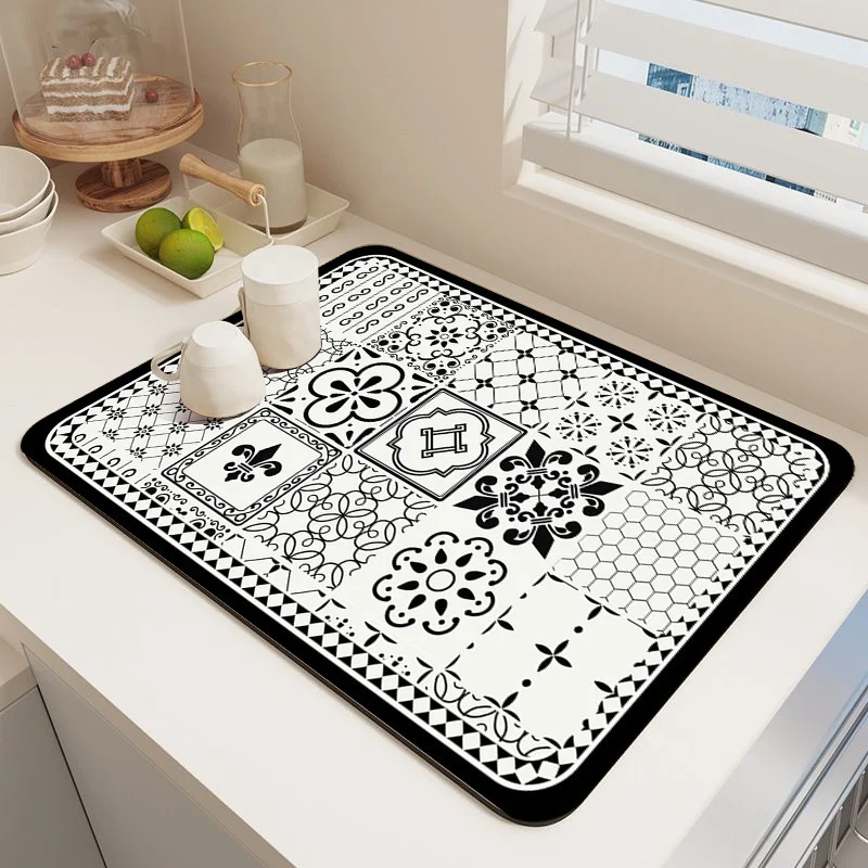 Elegant Mosaic Pattern Kitchen Mat Stornfield